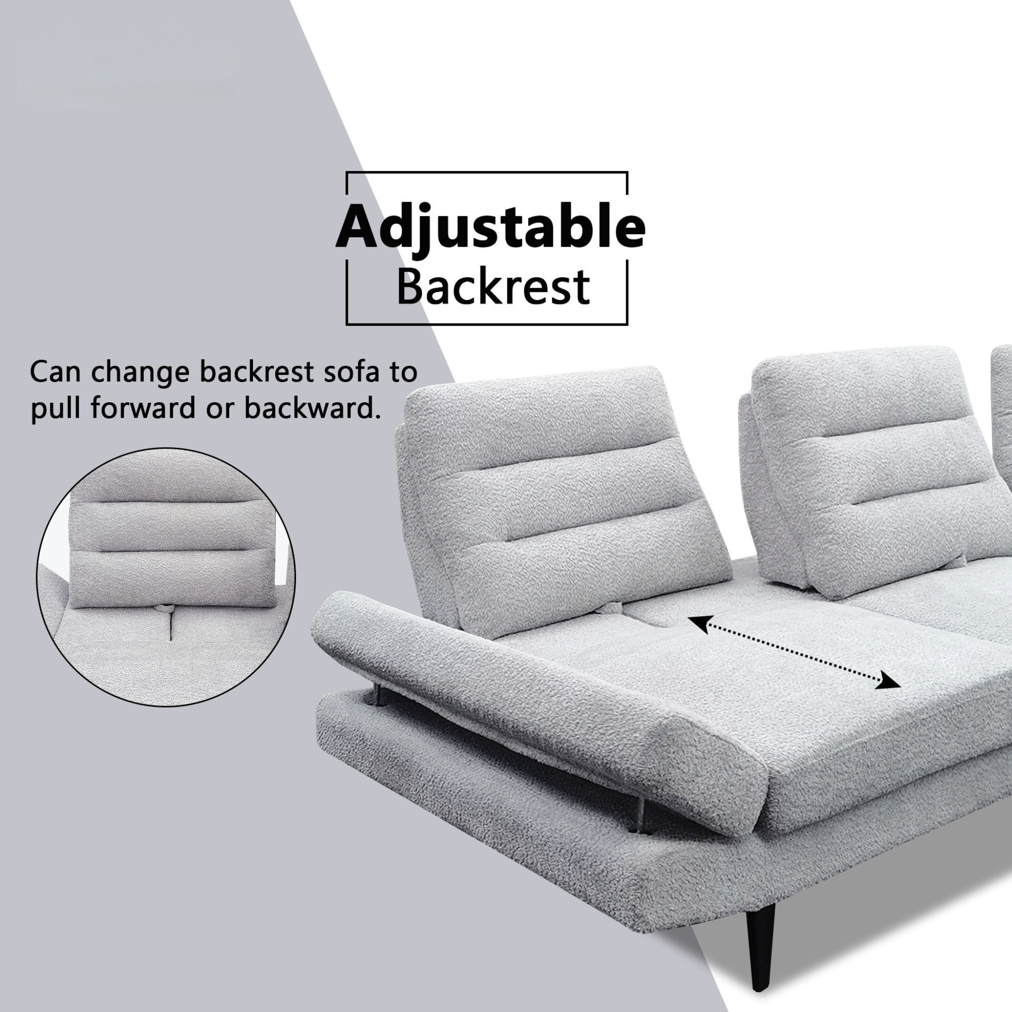 Xandor Fabric Adjustable Backrest & Armrest Corner Sofa (Pet Friendly & Easy Clean)