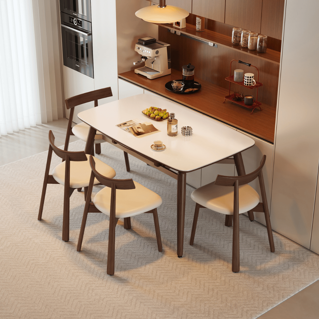 Verilon Walnut Extendable Dining Set