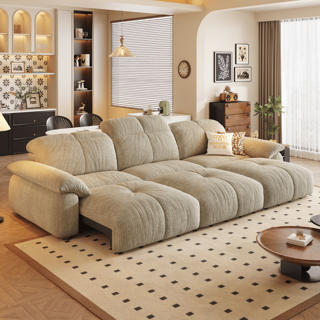 Wriggs Fabric Electric Sofa Bed (Water Repellent & App + Remote Control)