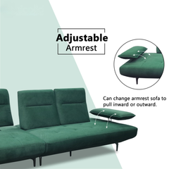 Arvel Fabric Adjustable Backrest & Armrest Sofa (Pet Friendly & Easy Clean)