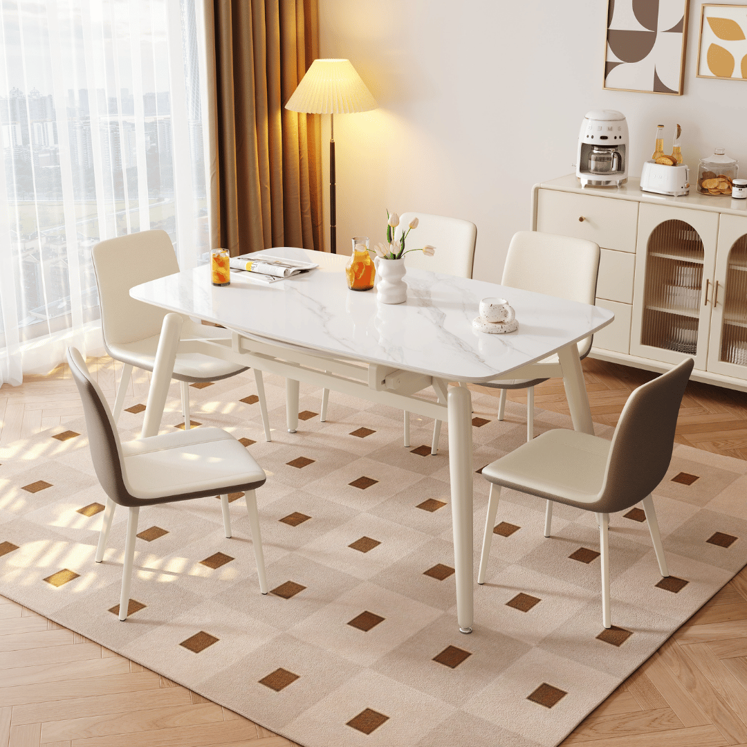 Verilon White Extendable Dining Set