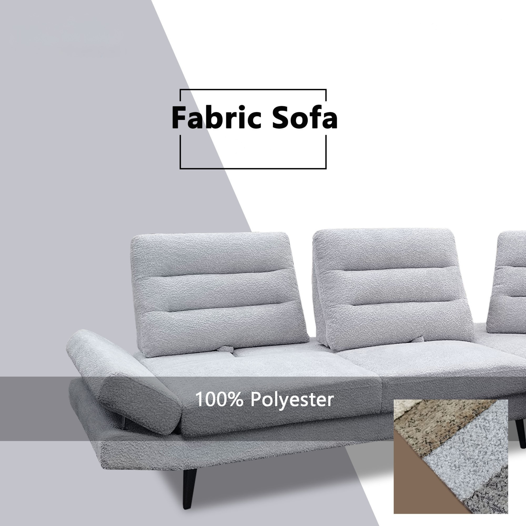 Xandor Fabric Adjustable Backrest & Armrest Corner Sofa (Pet Friendly & Easy Clean)