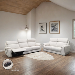 Enricus Fabric Adjustable Headrest Recliner Sofa (Pet Friendly & Easy Clean)