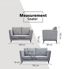 Brazira Fabric Sofa (Pet Friendly & Easy Clean)