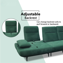 Arvel Fabric Adjustable Backrest & Armrest Sofa (Pet Friendly & Easy Clean)