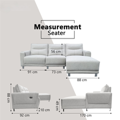 Korrel Fabric Recliner L-Shaped Sofa (Pet Friendly & Easy Clean)