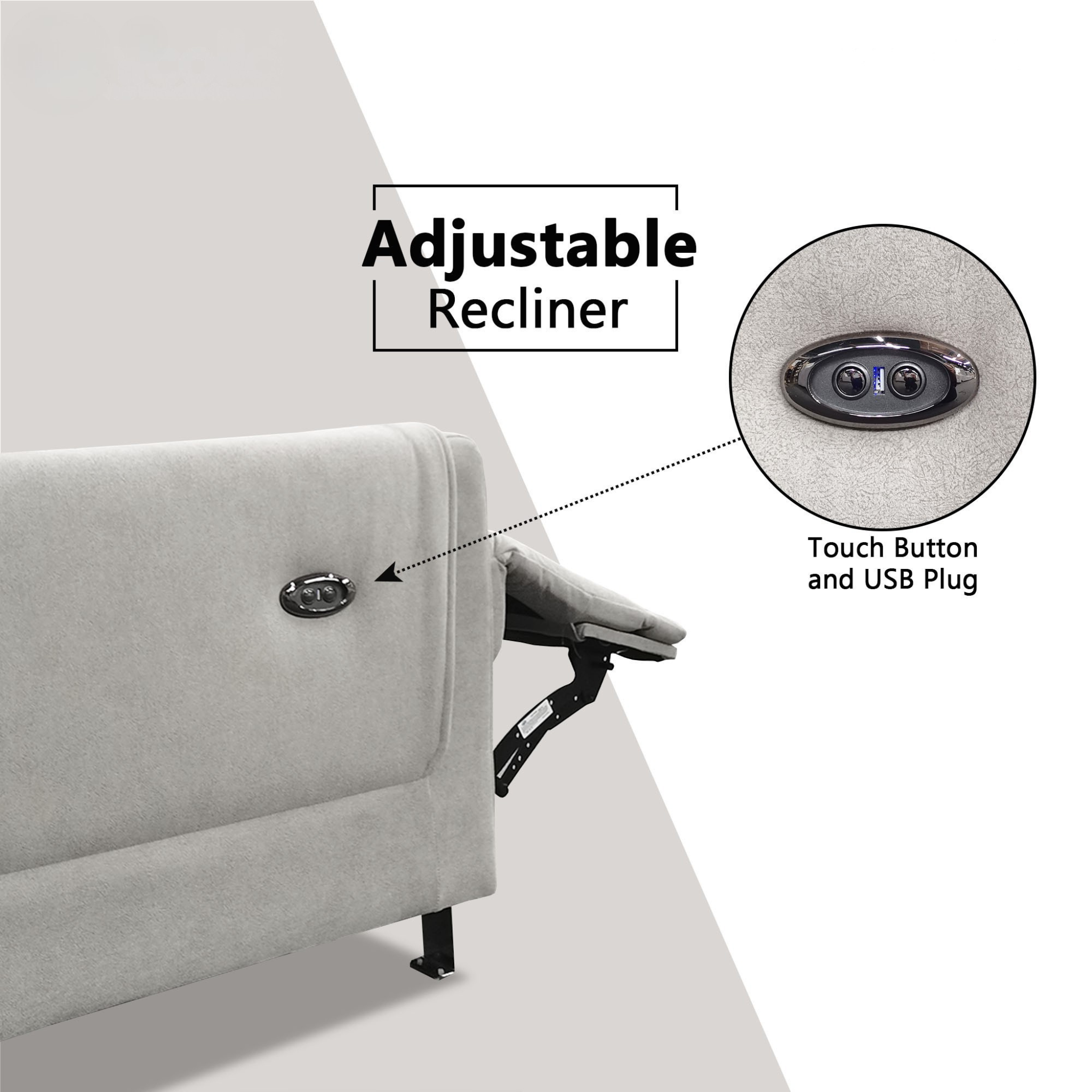 Korrel Fabric Recliner L-Shaped Sofa (Pet Friendly & Easy Clean)