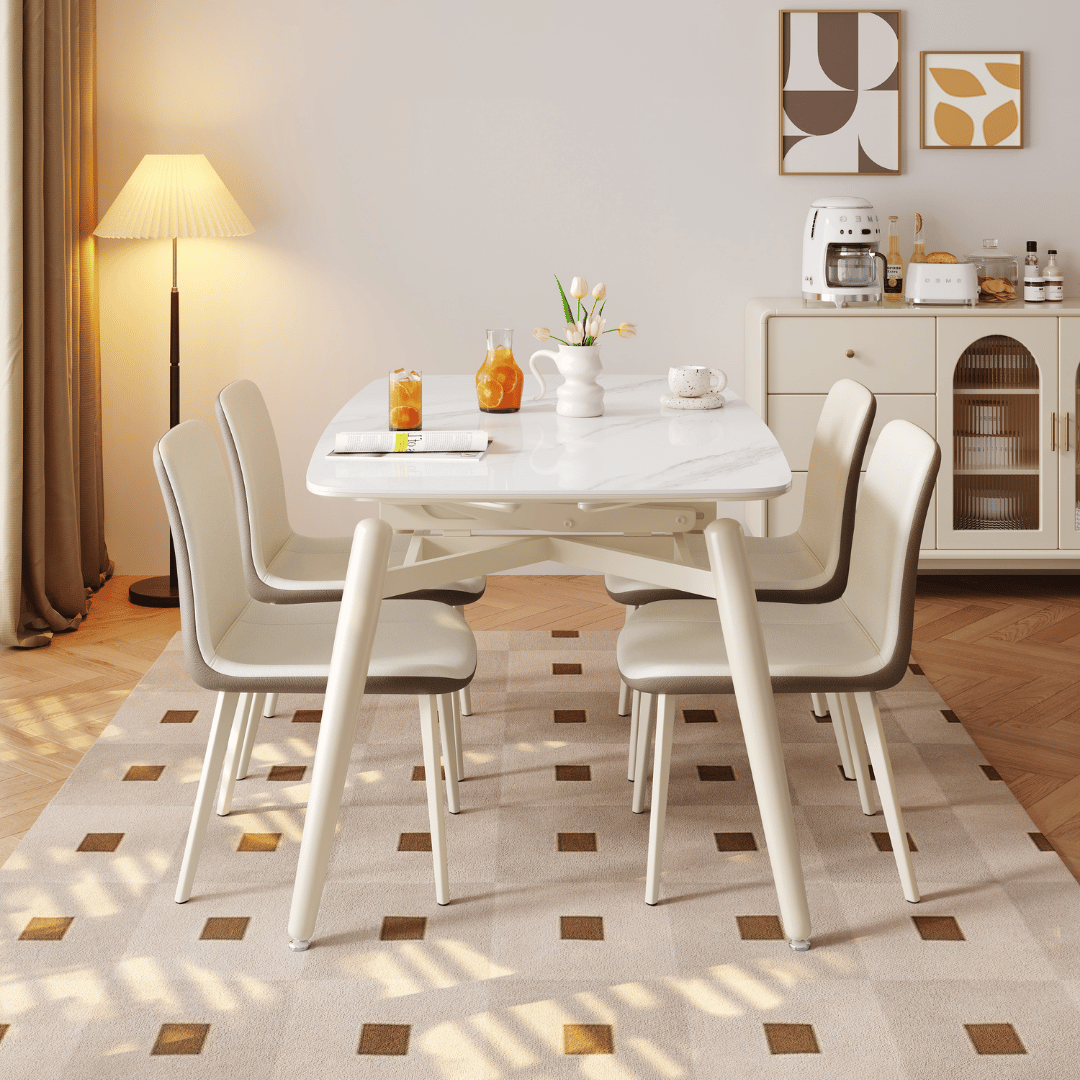 Verilon White Extendable Dining Set