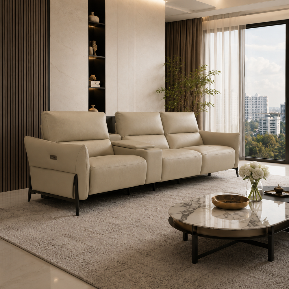 Celaro Genuine Leather Recliner Sofa MB