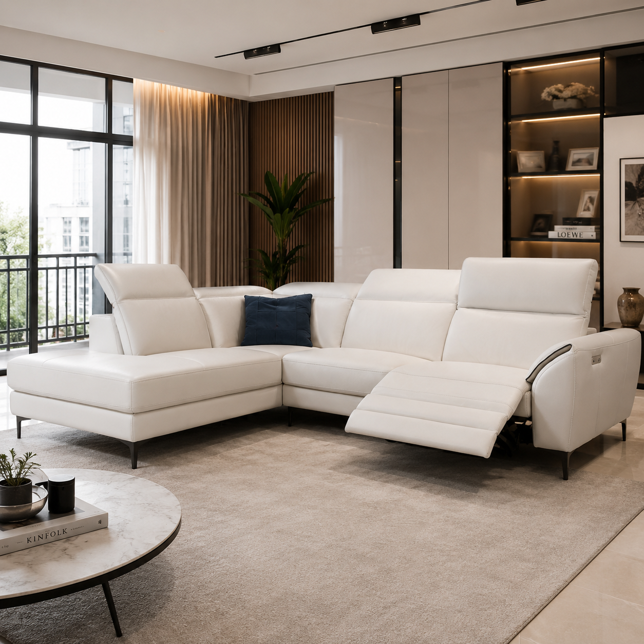 Veldora Genuine Leather Recliner Sectional Sofa MB