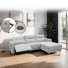 Korrel Fabric Recliner L-Shaped Sofa (Pet Friendly & Easy Clean)