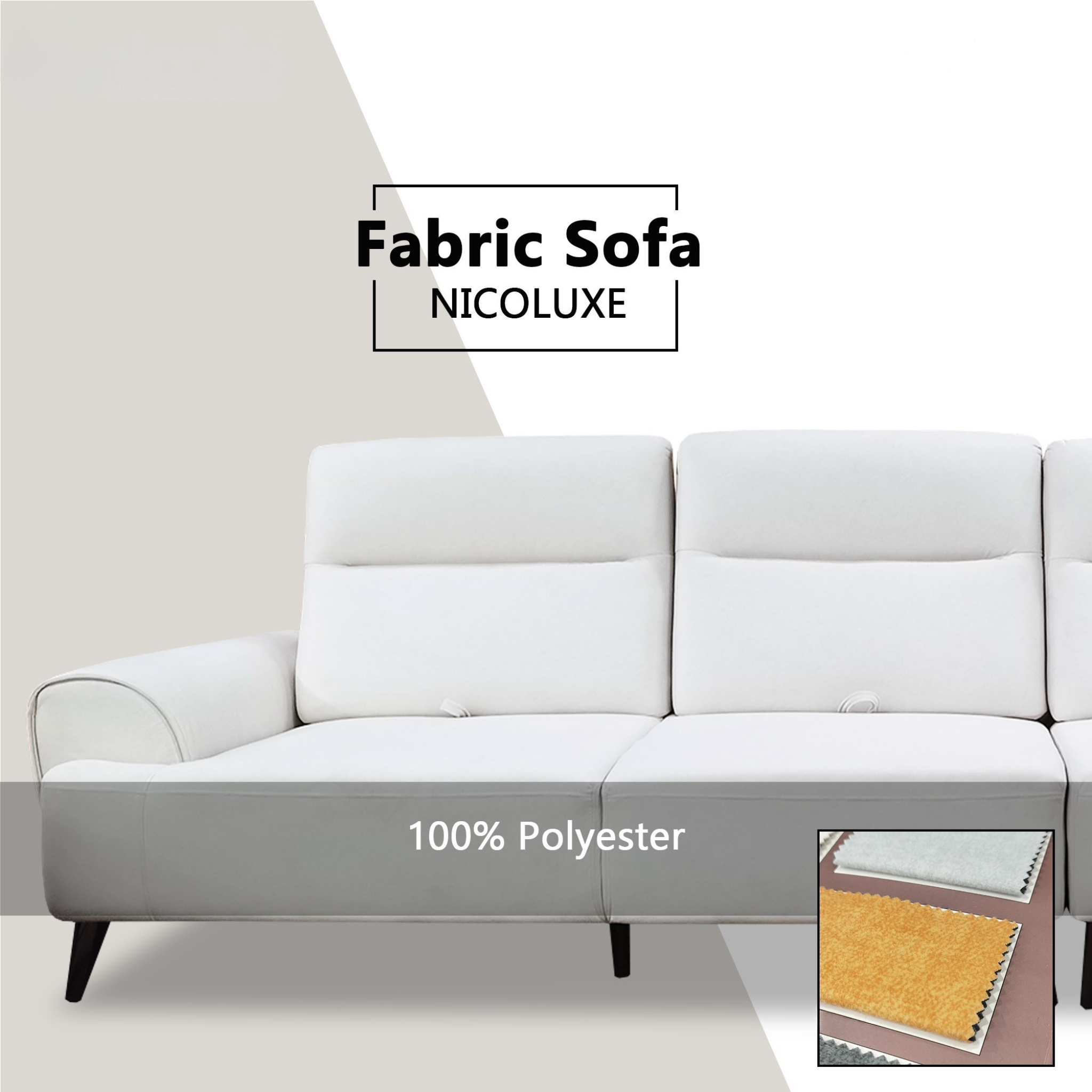 Brylor Fabric Adjustable Backrest Sofa (Pet Friendly & Easy Clean)
