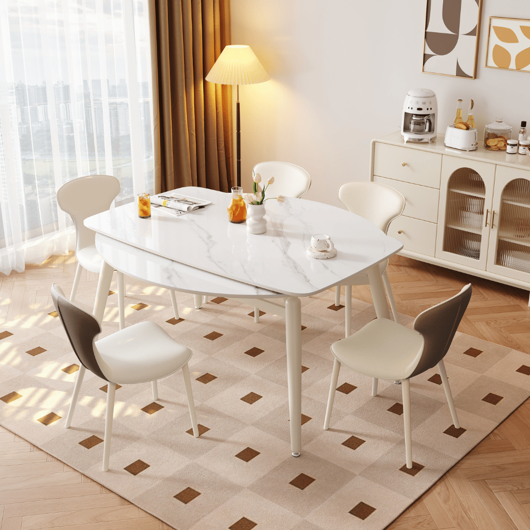 Verilon White Extendable Dining Set