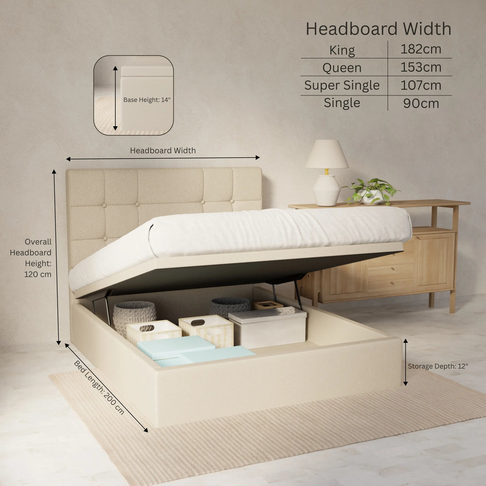 Elara Genuine Leather Storage Bed (Gas Lift) SSE