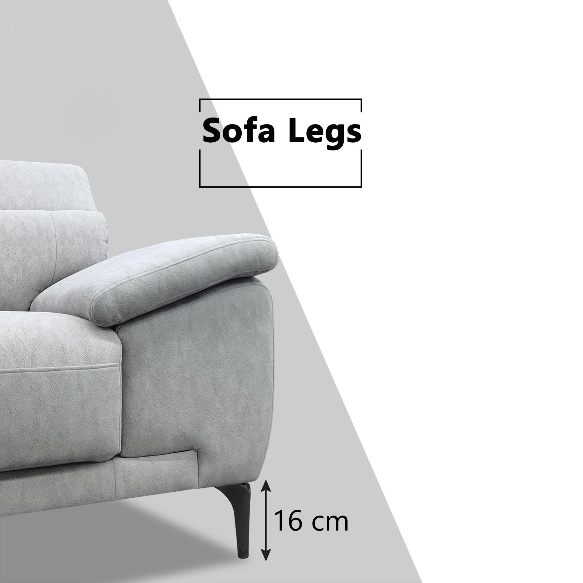 Terrava Fabric Adjustable Headrest Sofa (Pet Friendly & Easy Clean)