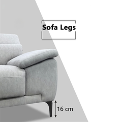 Terrava Fabric Adjustable Headrest Sofa (Pet Friendly & Easy Clean)