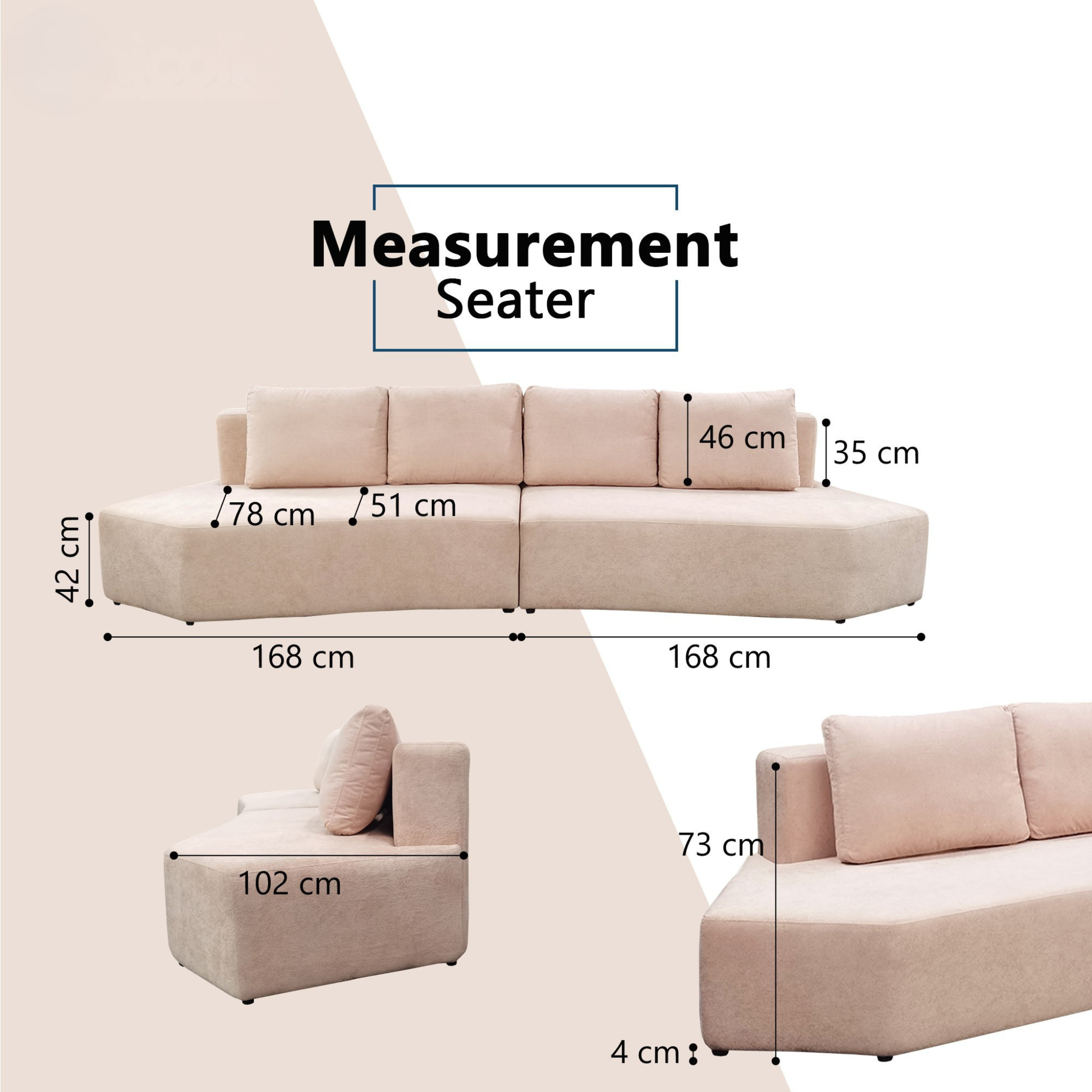 Taviel Fabric Sectional Sofa (Pet Friendly & Easy Clean)