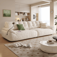 Mochi Chenille Fabric Sofa (Water Repellent, USB Charger)