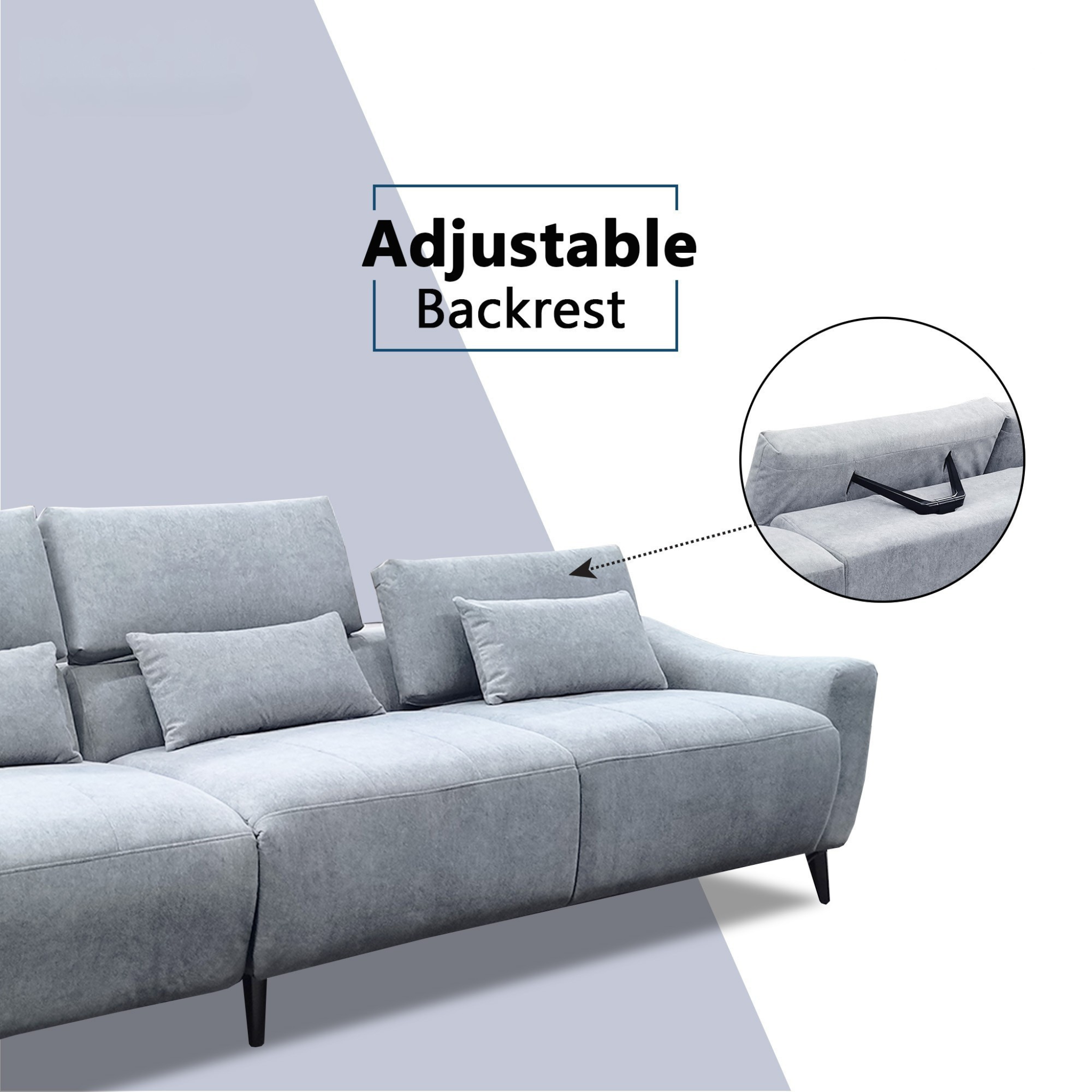 Farven Fabric Adjustable Backrest Recliner Sofa (Pet Friendly & Easy Clean)