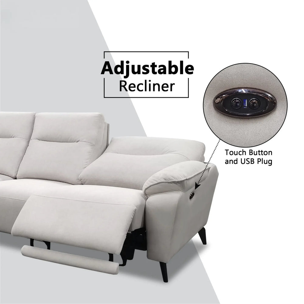 Ardyn Fabric Recliner L-Shaped Sofa (Pet Friendly & Easy Clean) - Esteller