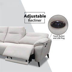 Ardyn Fabric Recliner L-Shaped Sofa (Pet Friendly & Easy Clean) - Esteller