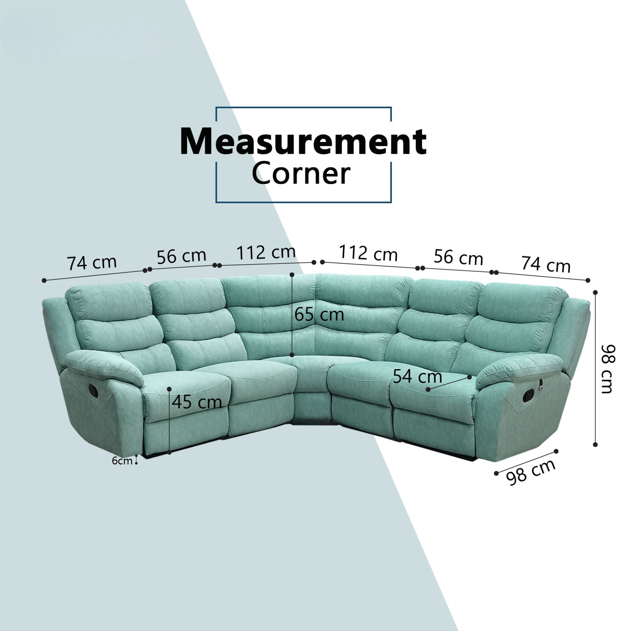 Myros Fabric Recliner Corner Sofa (Pet Friendly & Easy Clean)