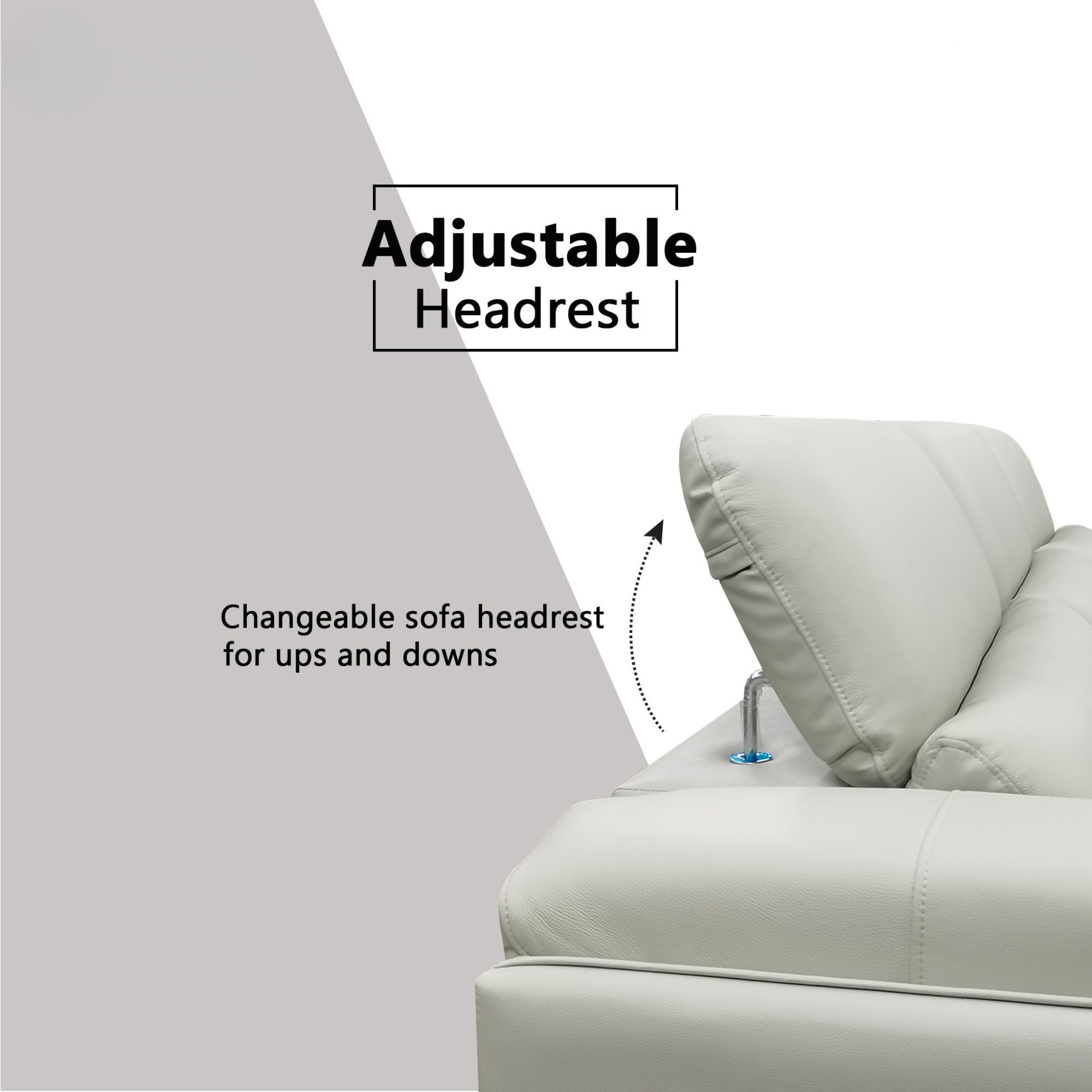 Lumo Genuine Leather Adjustable Headrest L-Shaped Sofa