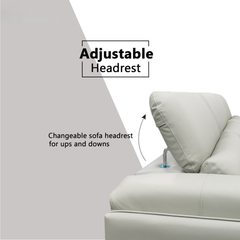 Lumo Genuine Leather Adjustable Headrest L-Shaped Sofa