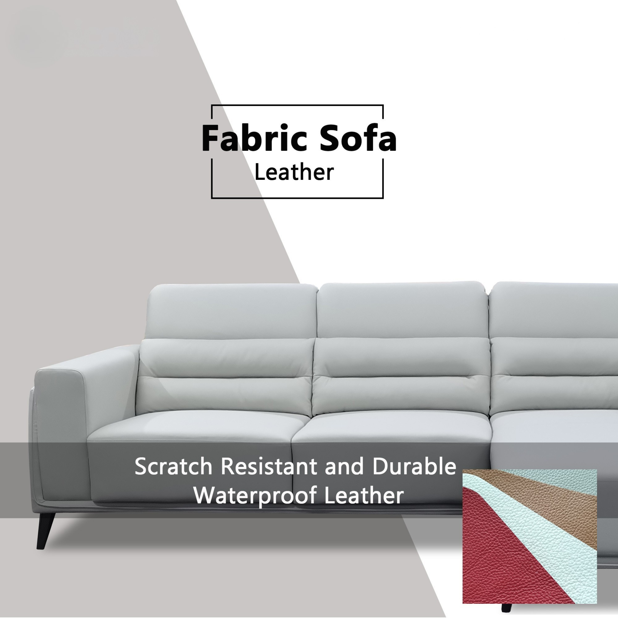 Lumo Genuine Leather Adjustable Headrest L-Shaped Sofa