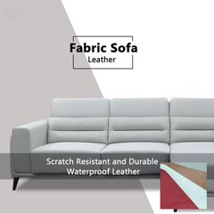 Lumo Genuine Leather Adjustable Headrest L-Shaped Sofa