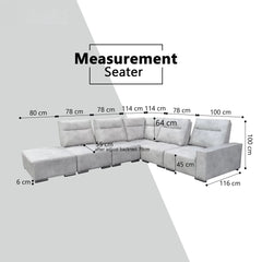 Lysten Fabric Adjustable Backrest Corner Sofa (Sectional) (Pet Friendly & Easy Clean) KH