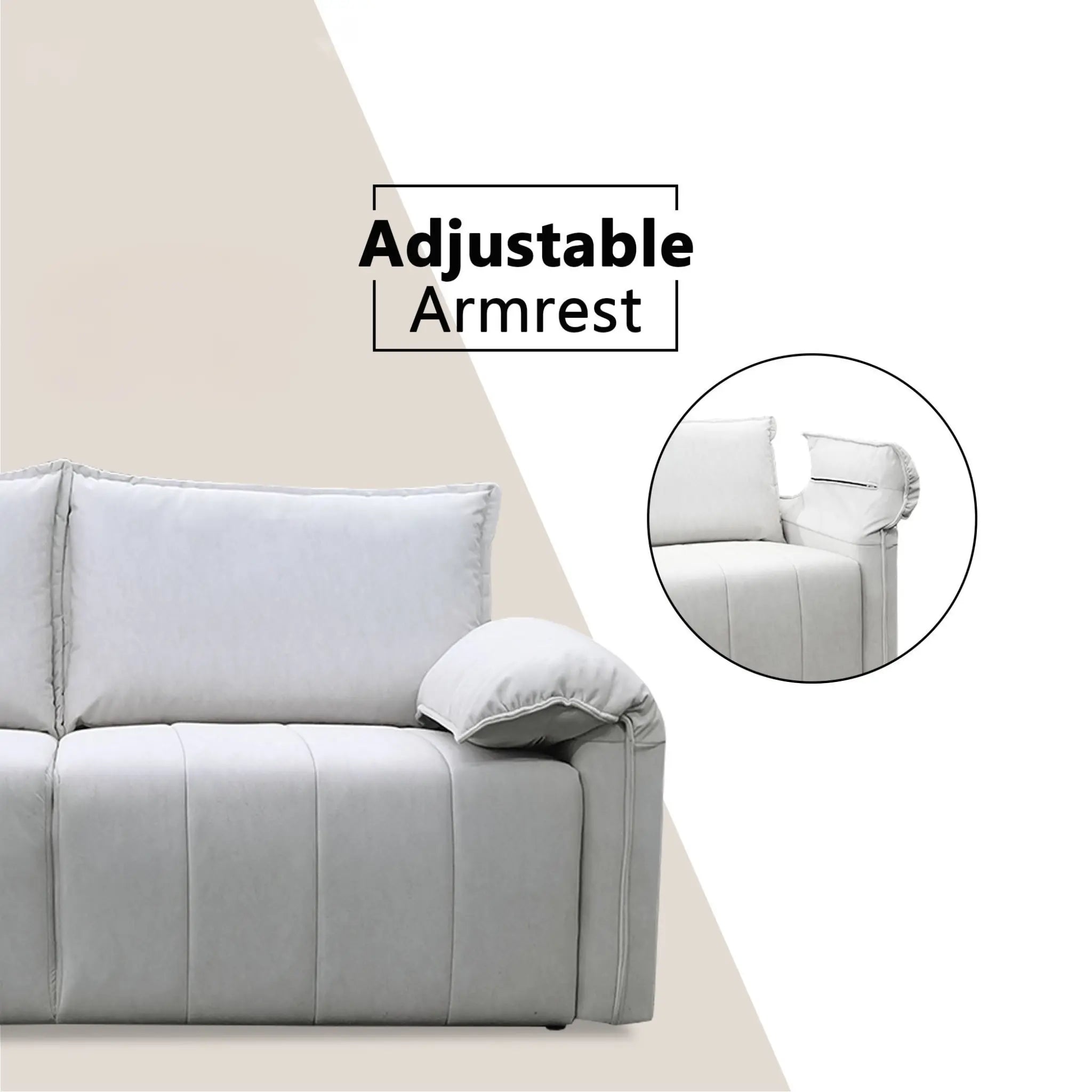 Maplea Fabric Adjustable Armrest Sofa (Pet Friendly & Easy Clean) KH