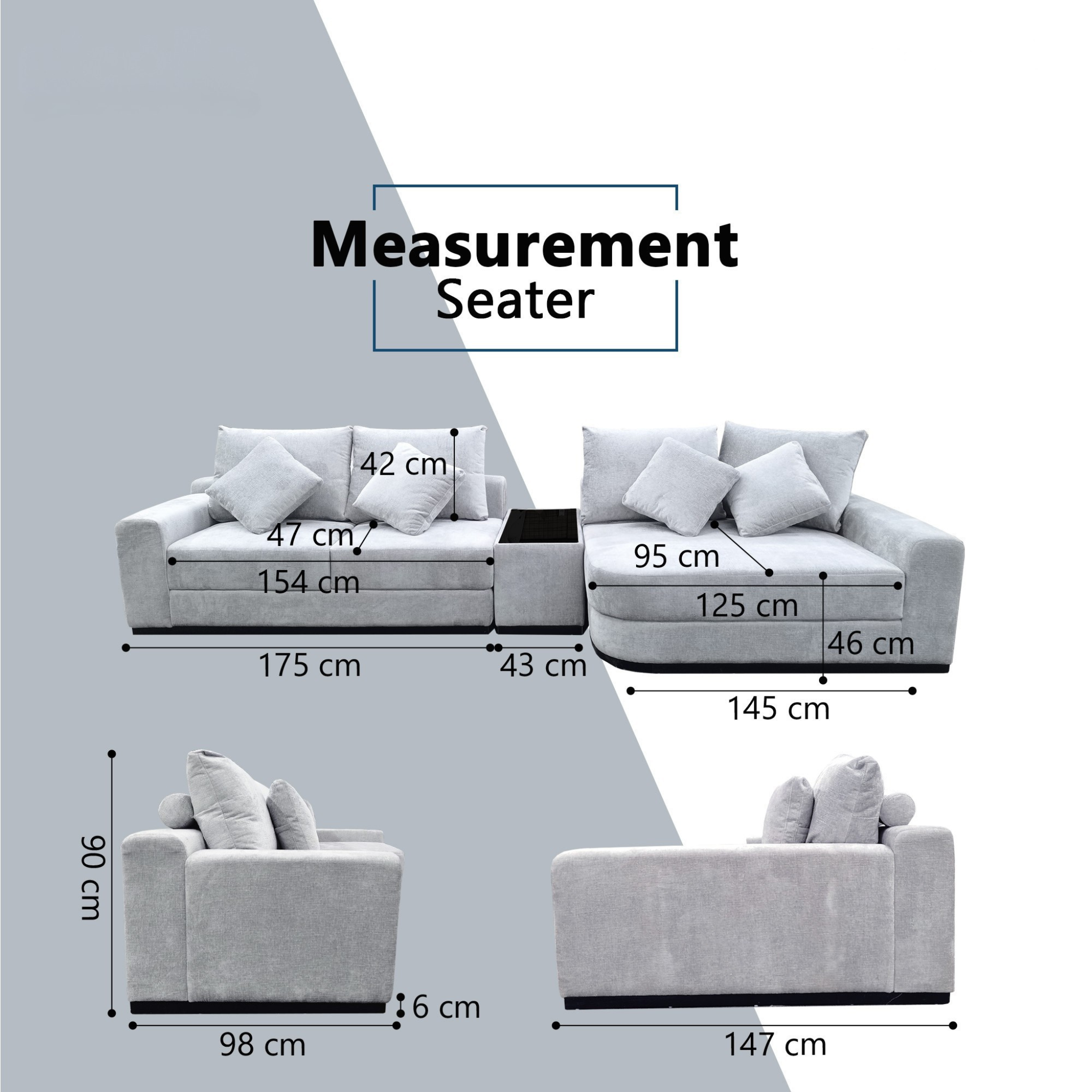 Yarven Fabric Adjustable Backrest L-Shaped Sofa (Sectional) (Pet Friendly & Easy Clean)