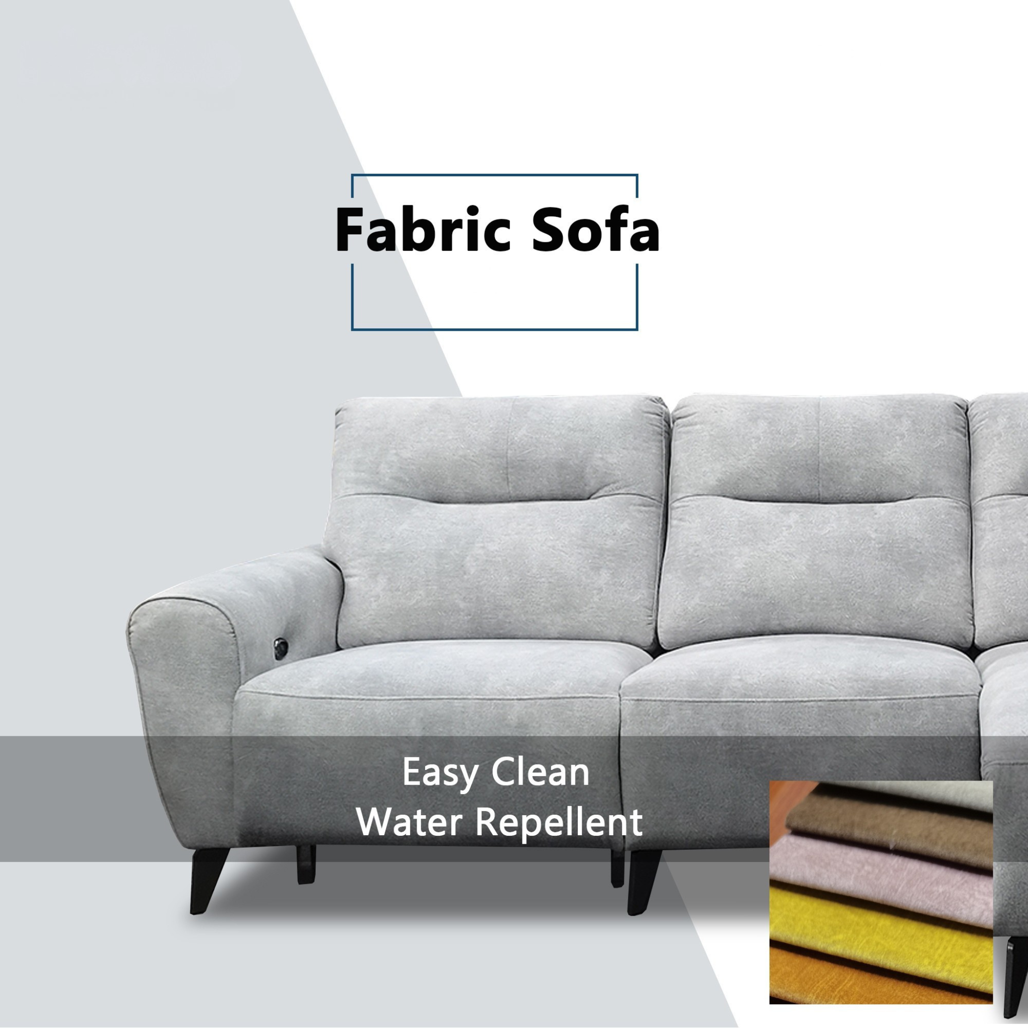 Hadris Fabric Recliner L-Shaped Sofa (Pet Friendly & Easy Clean)