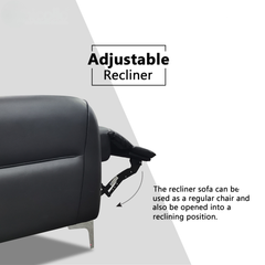 Brevin Genuine Leather Recliner Sofa