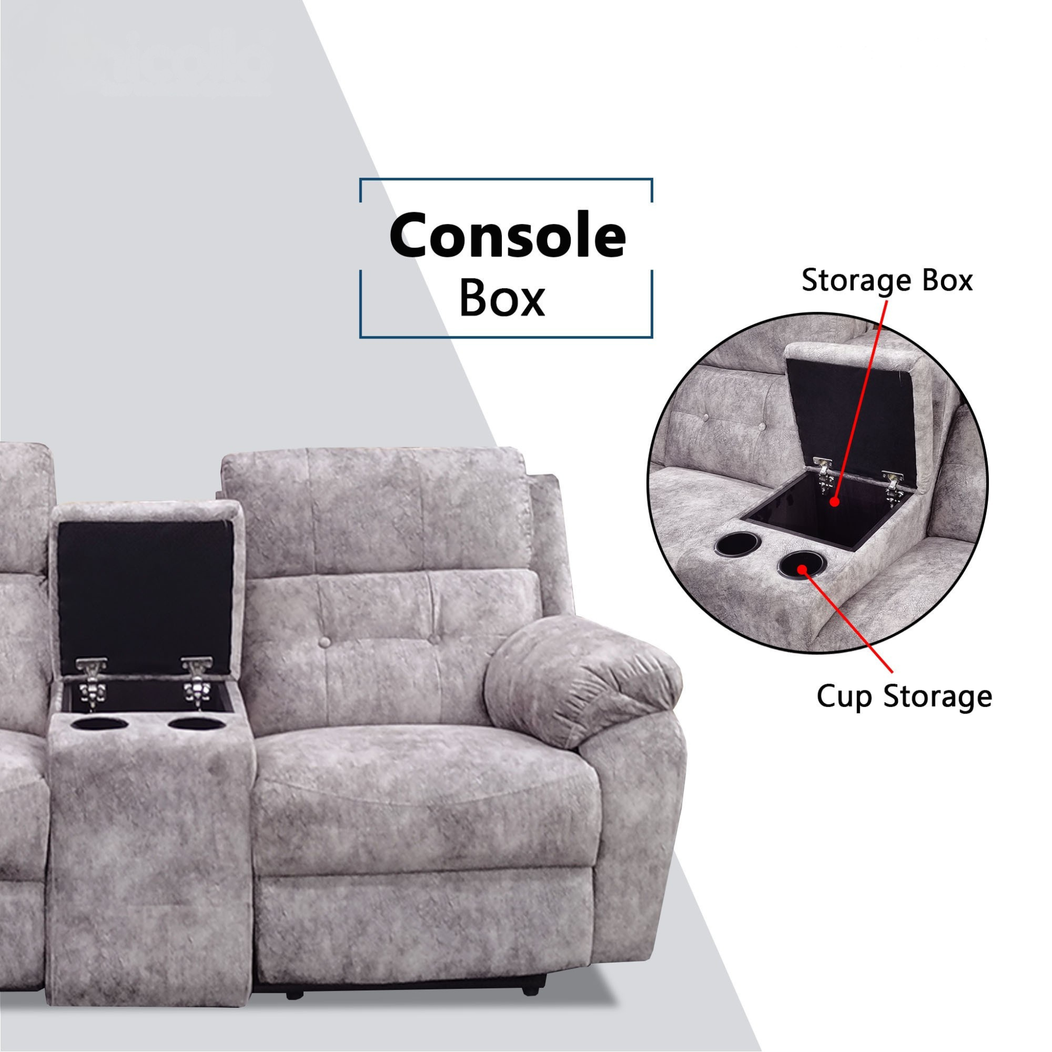 Soral Fabric Recliner Sofa (Pet Friendly & Easy Clean)