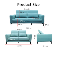 Enoa Genuine Leather Adjustable Headrest Sofa