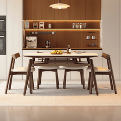 Verilon Walnut Extendable Dining Set
