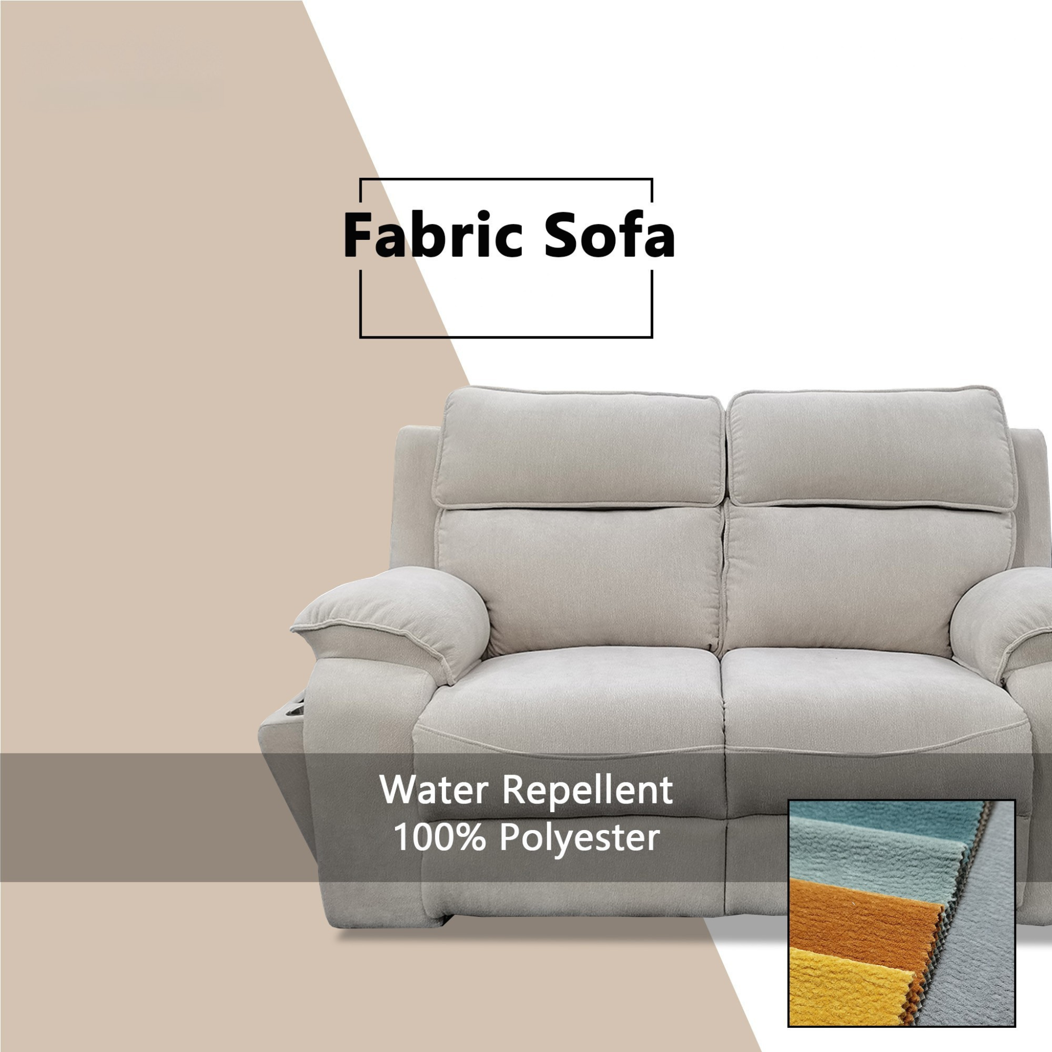Belric Fabric Recliner Sofa (Pet Friendly & Easy Clean)