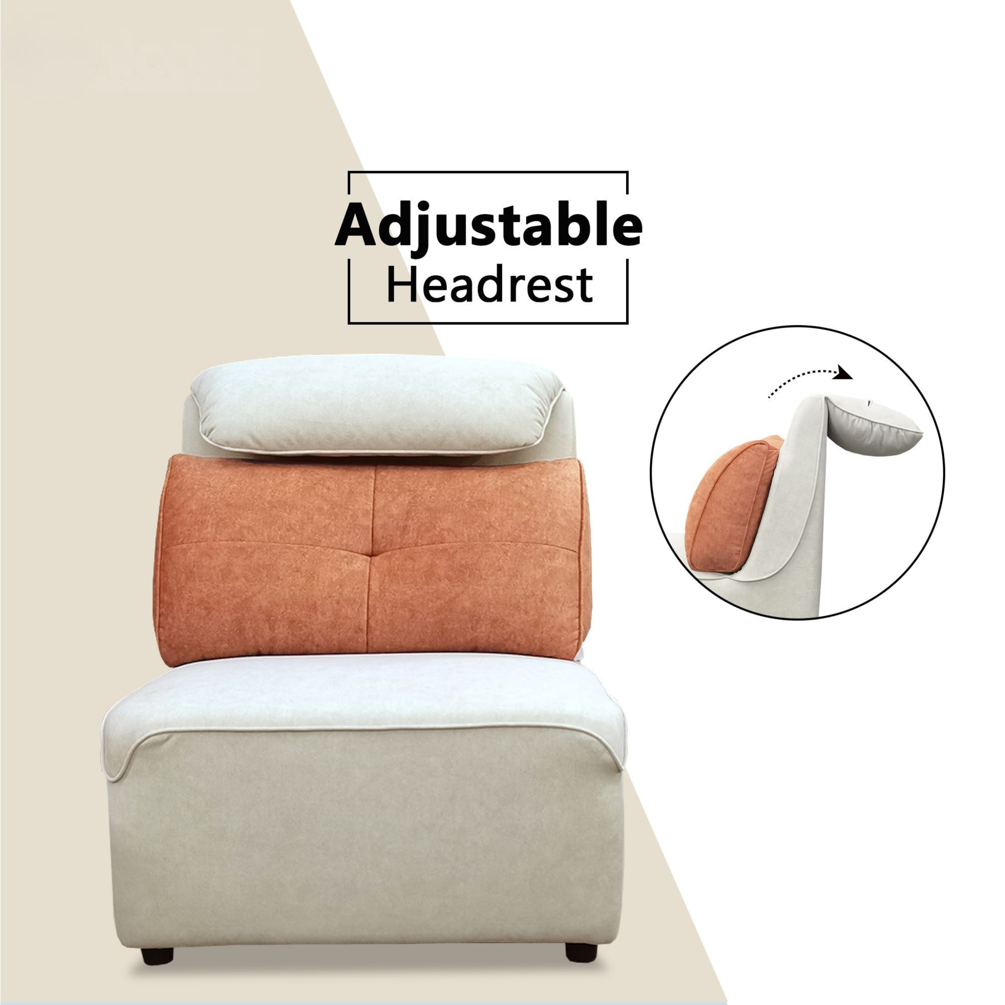 Havor Fabric Adjustable Headrest Sofa (Pet Friendly & Easy Clean)