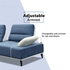 Norric Fabric Adjustable Backrest & Armrest Sofa (Pet Friendly & Easy Clean)