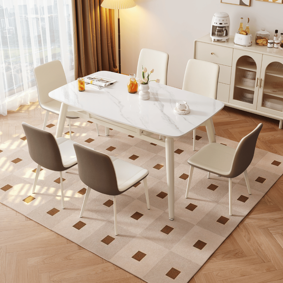 Verilon White Extendable Dining Set