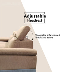 Rystan Fabric Adjustable Headrest Sofa (Pet Friendly & Easy Clean) KH