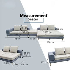 Prylen Fabric L-Shaped Sofa (Pet Friendly & Easy Clean) - Esteller