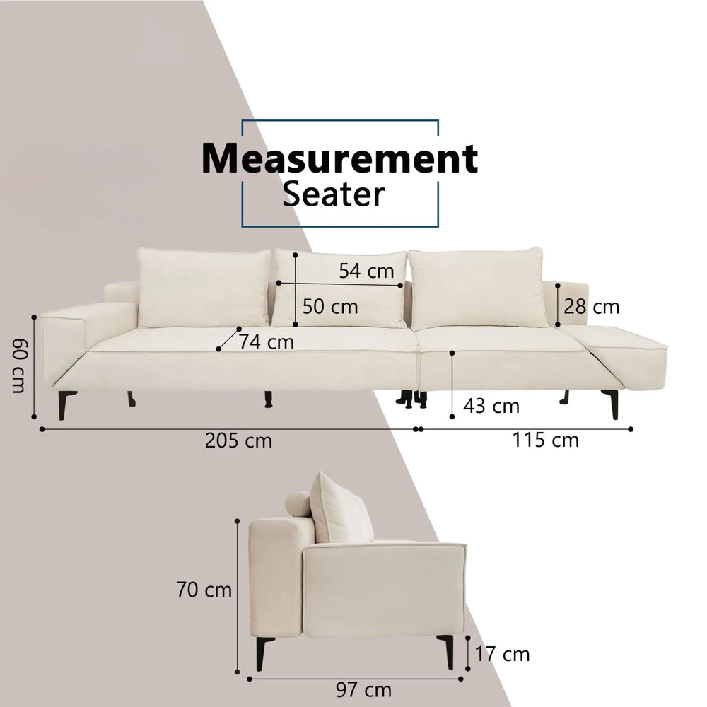 Marblen Fabric Rotatable Armrest Sofa (Pet Friendly & Easy Clean) KH