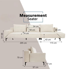 Marblen Fabric Rotatable Armrest Sofa (Pet Friendly & Easy Clean) KH
