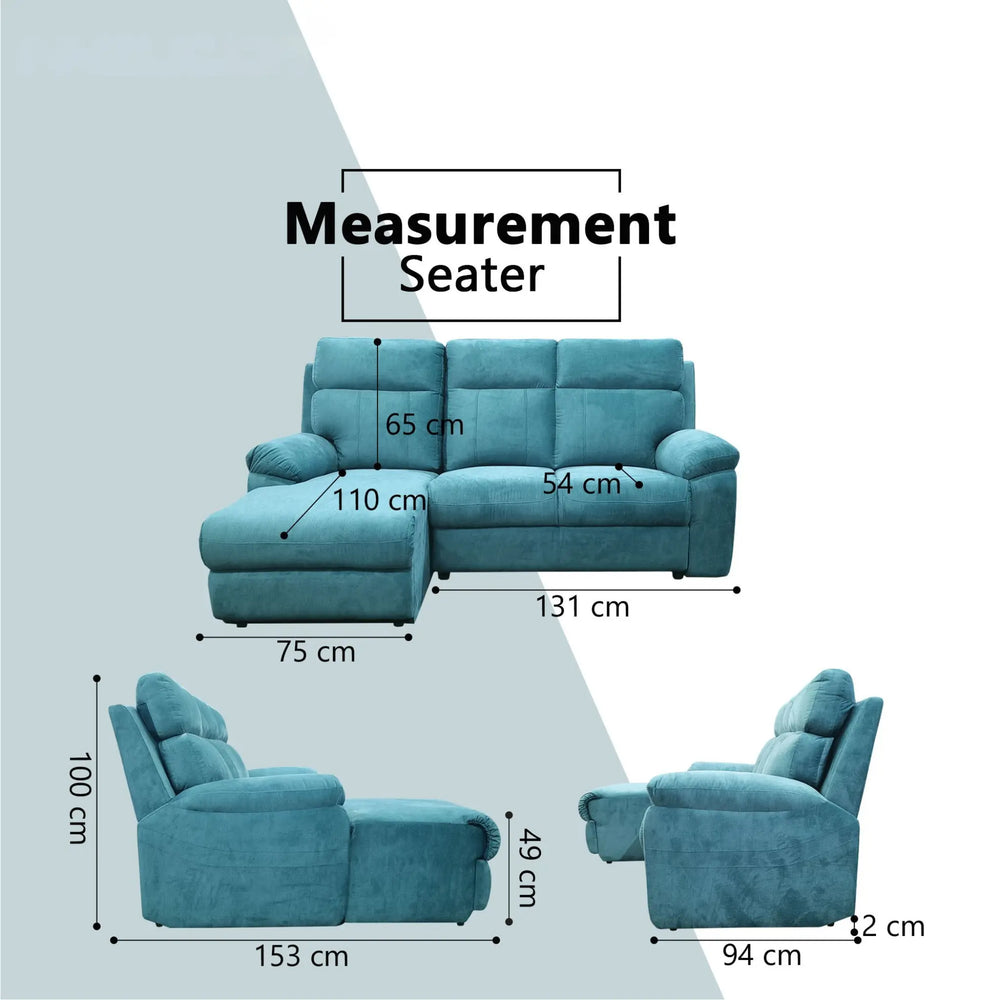 Elvaris Fabric L-Shaped Sofa (Pet Friendly & Easy Clean) - Esteller