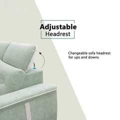 Pebblis Fabric Adjustable Headrest Slider Sofa (Pet Friendly & Easy Clean)