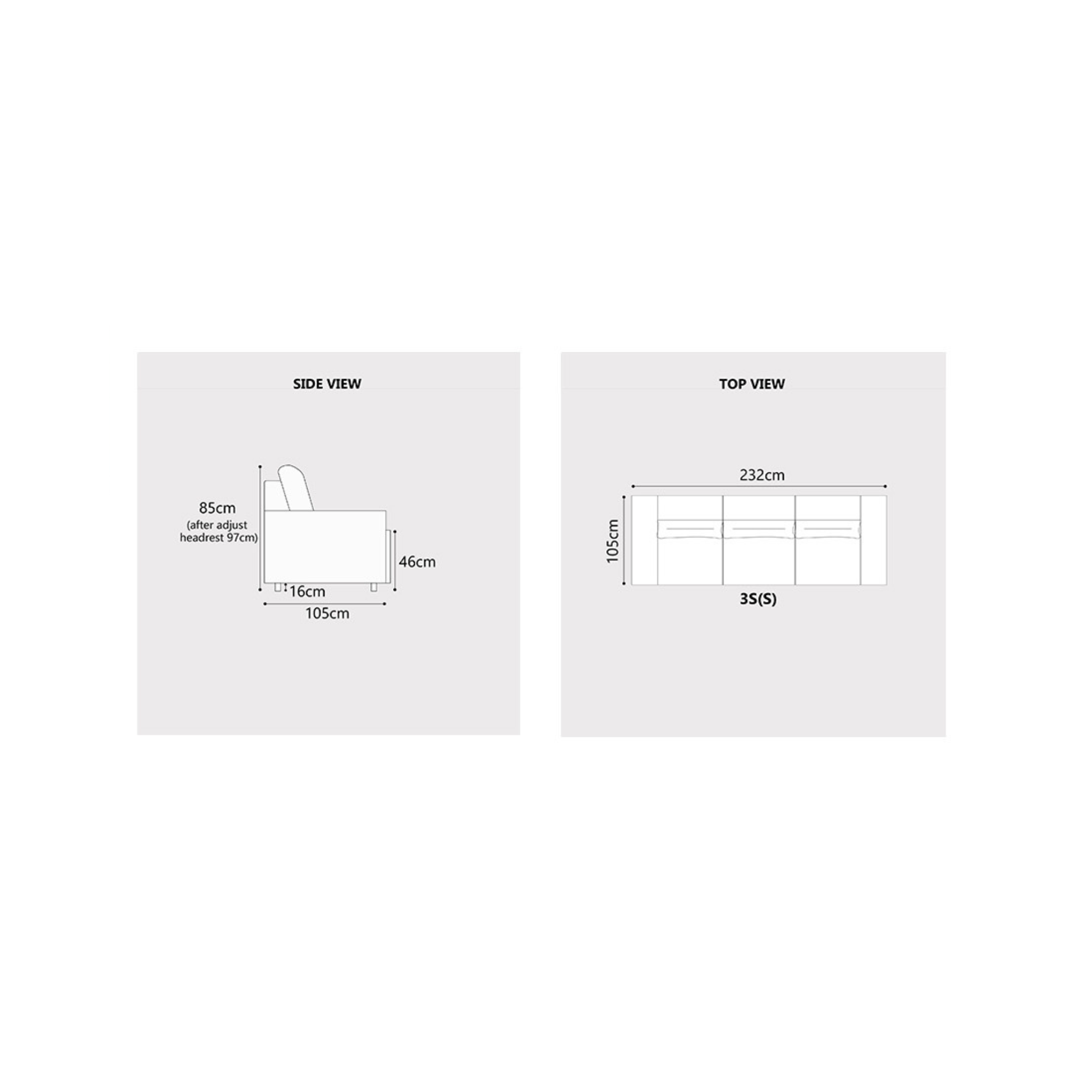 Pebblis Fabric Adjustable Headrest Slider Sofa (Pet Friendly & Easy Clean)