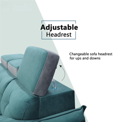 Oryno Fabric Adjustable Headrest Slider Sofa (Pet Friendly & Easy Clean)